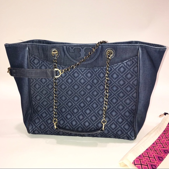 Tory Burch | Bags | Tory Burch Fleming Denim Handbag | Poshmark